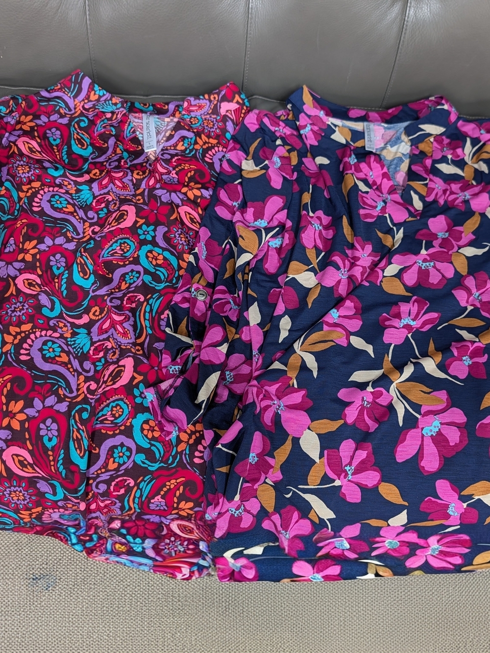 BUNDLE OF 2 DearScarlett Colorful All Season Wrinkle Free Blouses